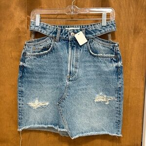 348. Baykan Denim Casual Blue Denim Mini Skirt